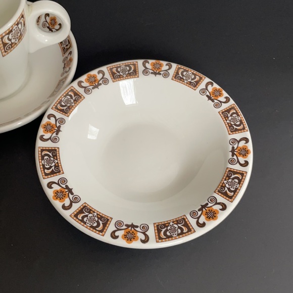 3 Pc Vintage Grindley Staffordshire England Tavern Cup & Saucer Set Berry Bowl - Picture 4 of 10